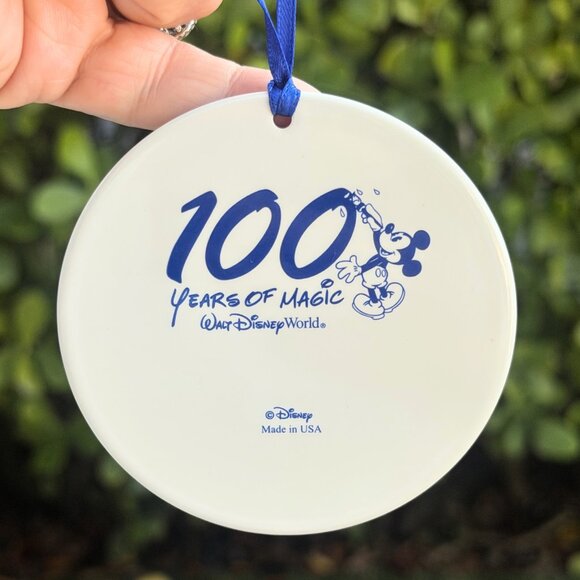 Walt Disney World "100 Years of Magic" Ceramic Disc Ornament Vintage 2001 - Picture 2 of 3